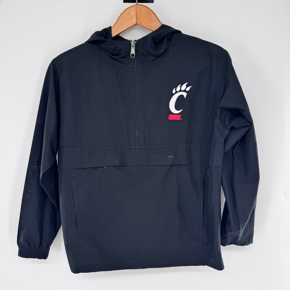Cincinnati Bearcats Champion Youth M 7-8 Hooded Windbreaker Jacket Black